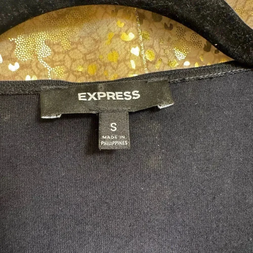 Express Black Waterfall Style Light Sweater Cardigan Over-piece Small
